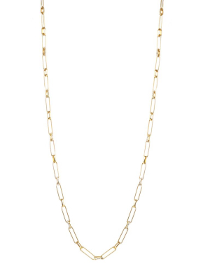 Chain Pave Link Toggle Necklace