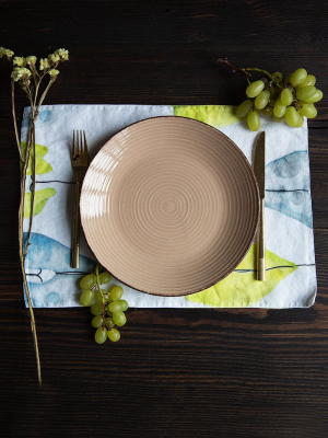 Leaf Print Linen Table Placemats