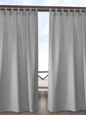 54"x120" Cabana Easy Closure Tab Top Light Filtering Window Curtain Panels - Exclusive Home