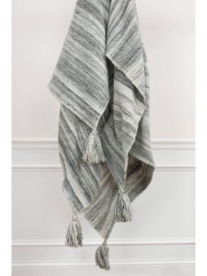 50"x60" Stripe Throw Blanket Gray - Rizzy Home