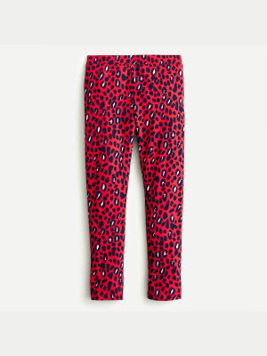 Girls' Everyday Leggings In Red Leopard