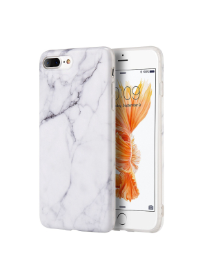 Insten Marble Tpu Rubber Case Cover For Apple Iphone 7 Plus/8 Plus - White