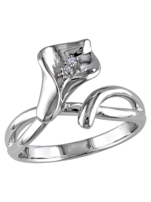 0.011 Ct. T.w. Diamond Calla Lily Ring In Sterling Silver - Gh I1:i2 6 - White