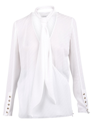 Givenchy Chain Pattern Pussybow Blouse