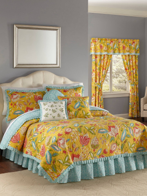 Yellow Floral Reversible Modern Poetic Quilt Set - Waverly®