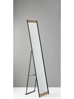 Albert Floor Mirror Veneer Accent Brown - Adesso