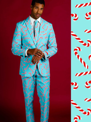 The Peppermint Pimp Canes | Candy Cane Print Christmas Suit