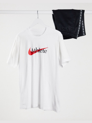 Nike Training Athlete Logo T-shirt In White