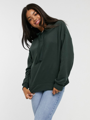 Pull&bear Oversized Hoodie In Dark Green