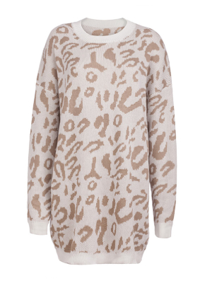 'sophia' Leopard Print Long Sweater Dress (6 Colors)