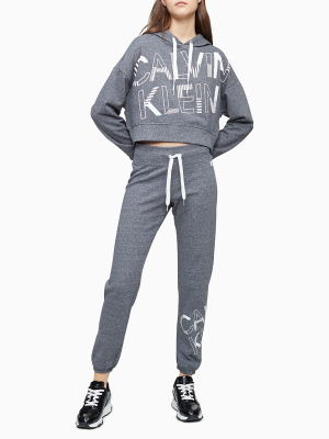 Performance Striped Remix Logo Cropped Sweatshirt