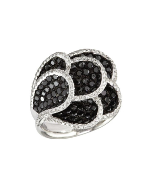 Effy 14k White Gold Black And White Diamond Ring, 2.26 Tcw