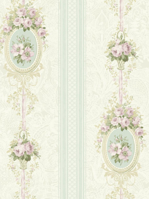 Cameo Stripe Wallpaper In Violet From The Spring Garden Collection By Wallquest