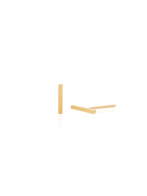 Gold Mini Bar Stud Earring - Single