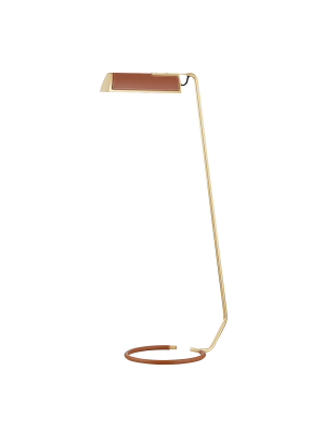 Holtsville Floor Lamp With Saddle Leather