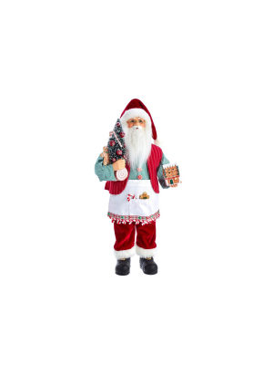 Kurt Adler 18" Kringle Klaus Santa And Gingerbread House