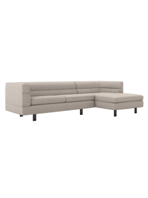 Interlude Home Ornette Right Chaise 2 Piece Sectional - Light Brown