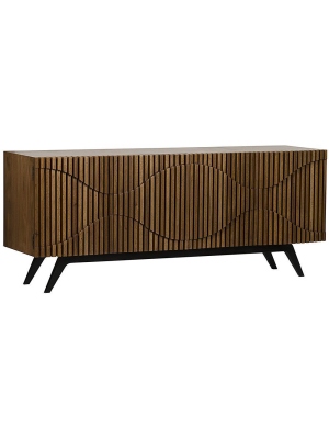 Noir Illusion Sideboard With Metal Base