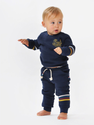 Sol Angeles Infant Varisty Stripe Joggers - Indigo