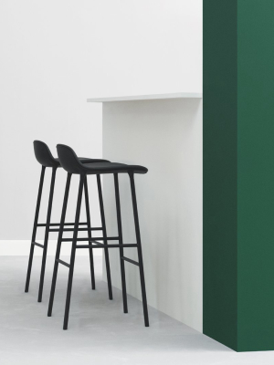 Form Bar Stool - Metal Legs - Upholstered