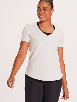 V-neck Pocket Tee - Stone