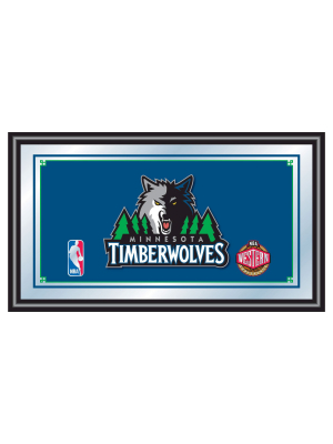 Nba Minnesota Timberwolves Team Logo Wall Mirror