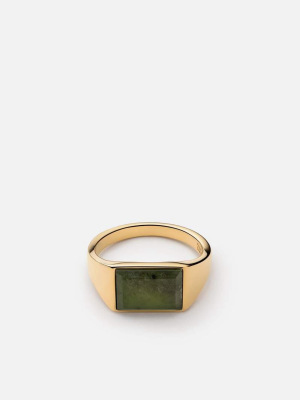 Lennox Jasper Ring, Gold Vermeil