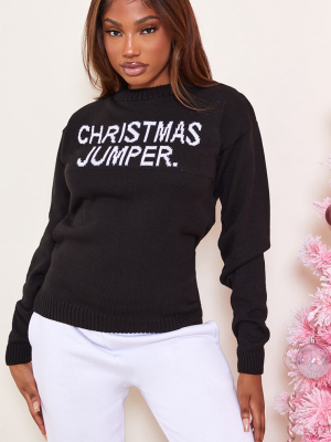 Black Christmas Jumper Slogan Sweater