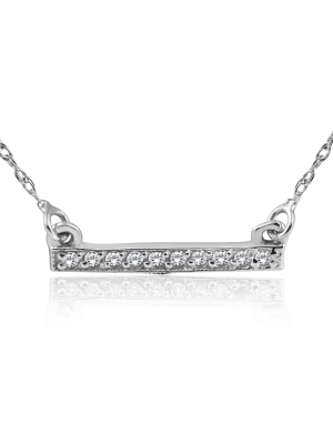 Pompeii3 1/16ct Diamond Bar Pendant Necklace 14k White Gold