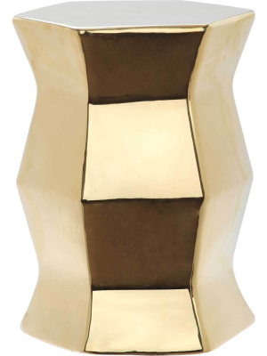 Molly Hexagon Garden Stool Gold