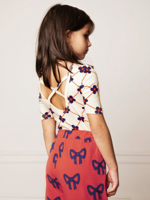 Mini Rodini Flower Check Ballet Tee