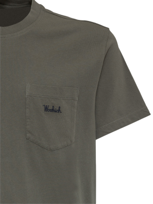 Woolrich Logo Embroidered Pocket T-shirt