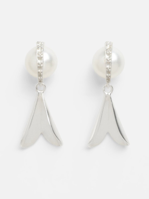 Wrapped Pearls & Swinging Hearts Earrings