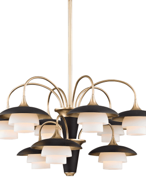 Barron 9 Light Chandelier Aged Brass