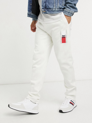 Tommy Hilfiger X Lewis Hamilton Logo Fleece Sweatpants In White