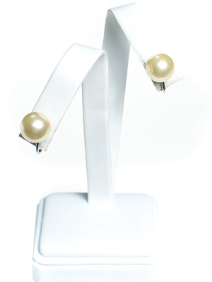Vintage Warm Ivory Pearl Clip Earrings With Adjustable Back
