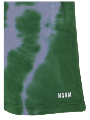 Msgm Tie-dye Printed Shorts