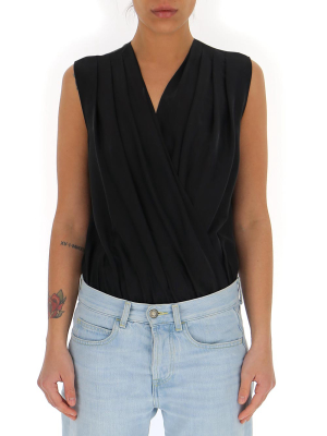 Pinko Draped Sleeveless Bodysuit Top