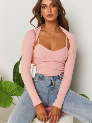 Evette Two In One Top Pink