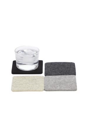 Square Multicolor Felt Coasters, 4-pack