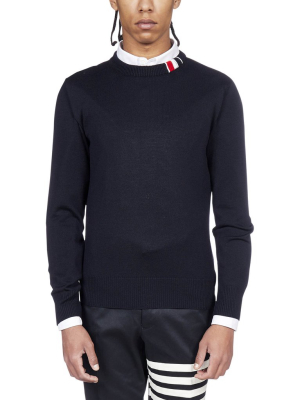 Thom Browne Rwb Stripe Crewneck Sweater