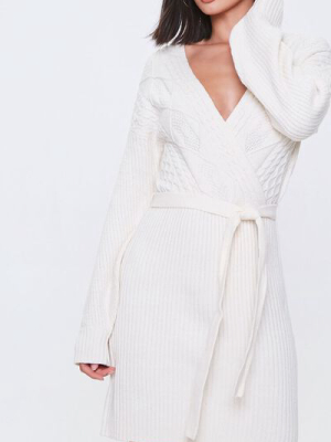 Cable Knit Wrap Dress