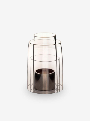 Small Hurricane Lantern With Satin Sterling Silver Candle Holder By Deborah Ehrlich