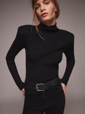 Shoulder Pad Knit Sweater