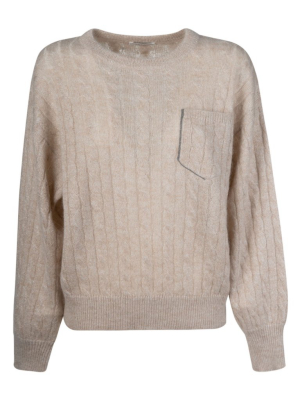 Brunello Cucinelli Patch Pocket Cable-knit Jumper