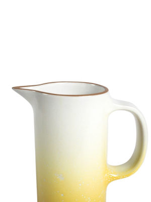 Small Pitcher In Ochre And Opaque White