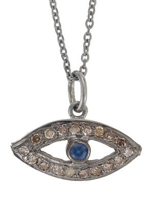 Small Eye Necklace - Blue Sapphire