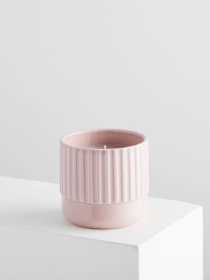 Fluted Ceramic Candles- Blush Woods