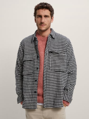 Houndstooth Textured Overshirt