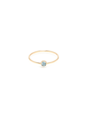 14k Aquamarine Bezel Ring | March Birthstone